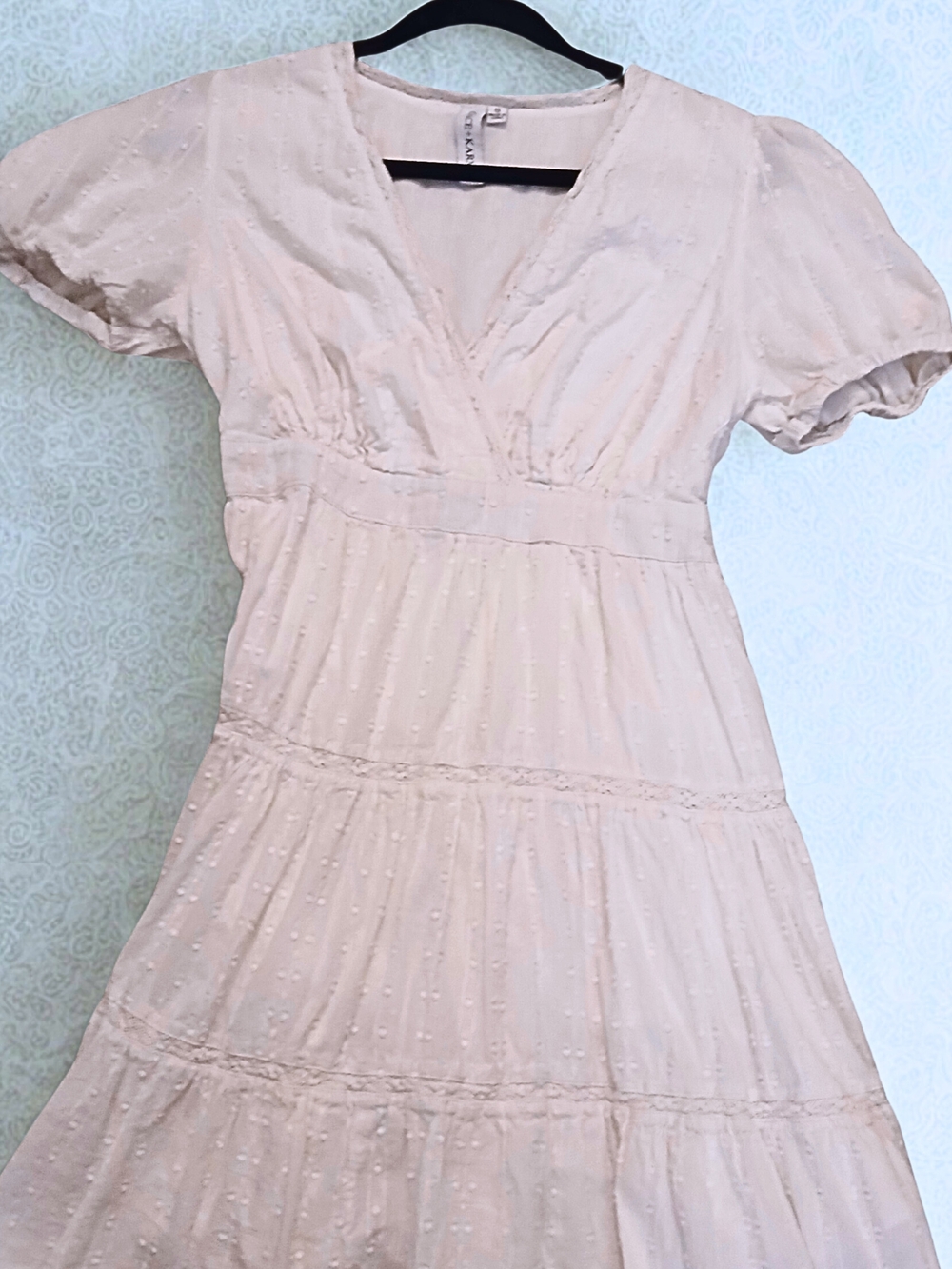 Grace Karin White V-Neck Tiered Summer Dress